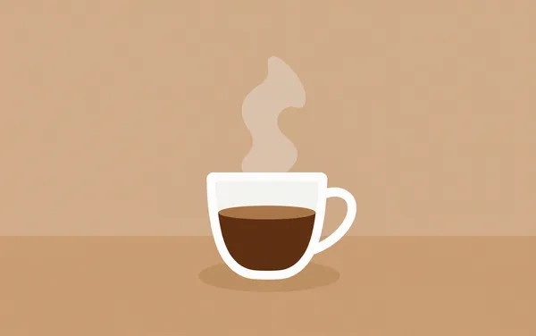 Flat illustration: your weakest first cup of drip coffee