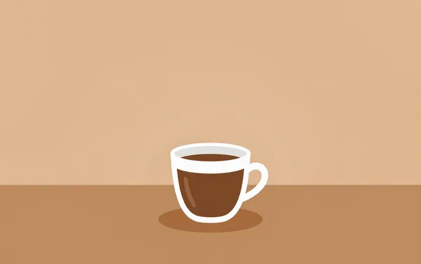 Flat illustration: with coffee acid on an empty stomach
