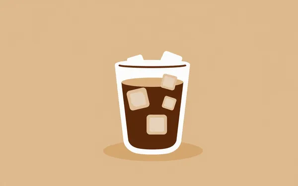 Flat illustration: coffee ice cubes not weaken iced coffee