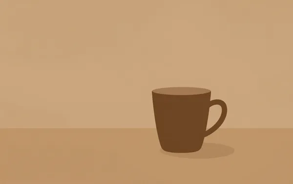 Flat illustration: decaf coffee that's flat and cardboard-y
