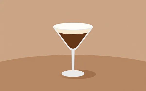 Flat illustration: an espresso martini with no foam