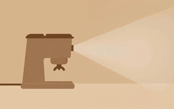 Flat illustration: with a bottomless portafilter that sprays