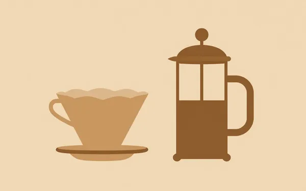 Flat illustration: choose metal or paper French press filter