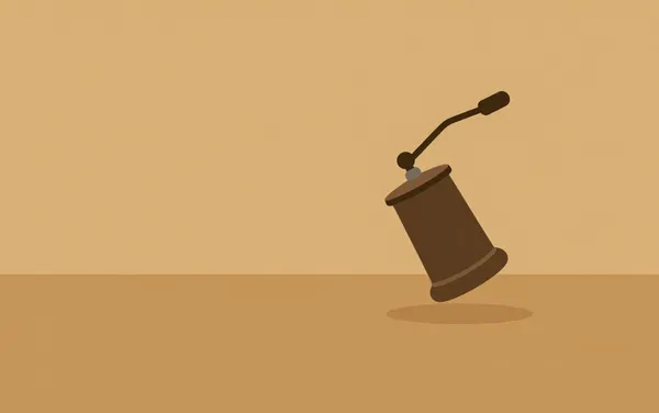 Flat illustration: with grounds flying from grinder static