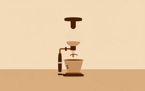 Flat illustration: a syphon (vacuum) coffee brewer work well