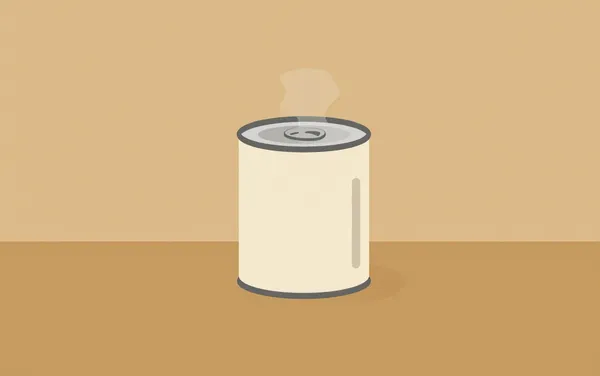 Flat illustration: weigh up a vacuum-sealed coffee canister