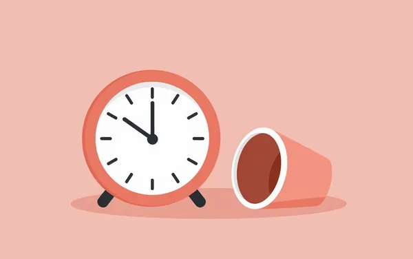 Flat illustration: with the 3pm energy crash