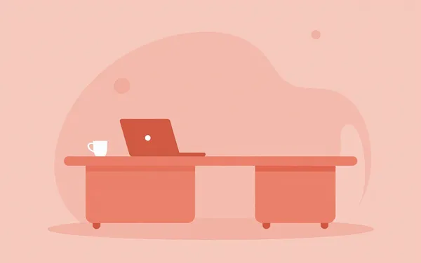 Flat illustration: you focus working from home