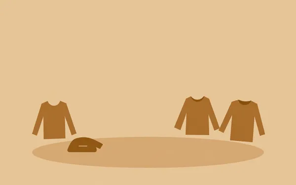 Flat illustration: with smaller-size clothes you still keep