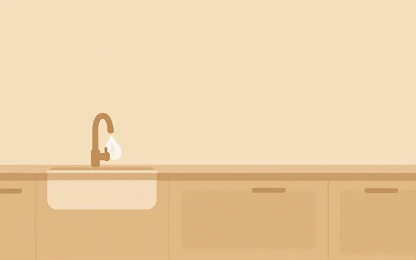 Flat illustration: with kitchen sink and disposal smell