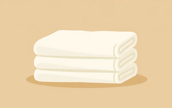 Flat illustration: a linen closet towel stack that collapses