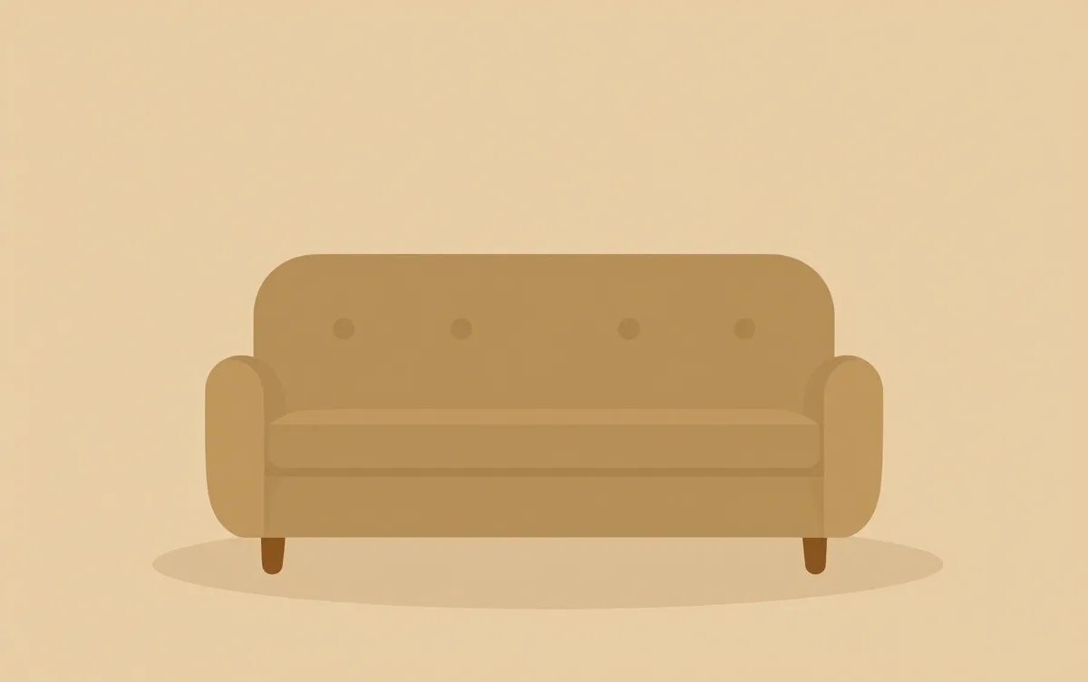Flat illustration: with a musty secondhand furniture smell