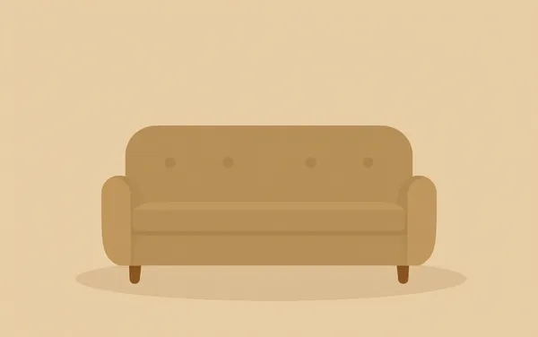 Flat illustration: with a musty secondhand furniture smell