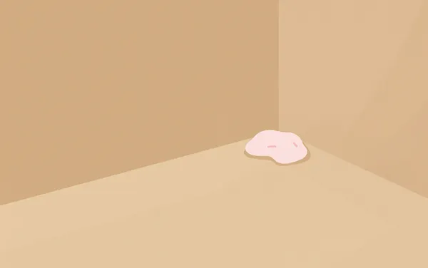Flat illustration: you get rid of pink slime on shower grout