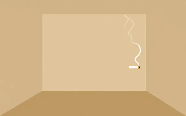 Flat illustration: with cigarette smell in apartment walls