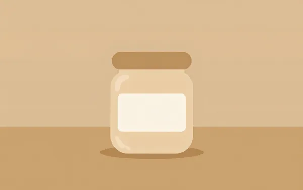 Flat illustration: with label residue on a jar or container