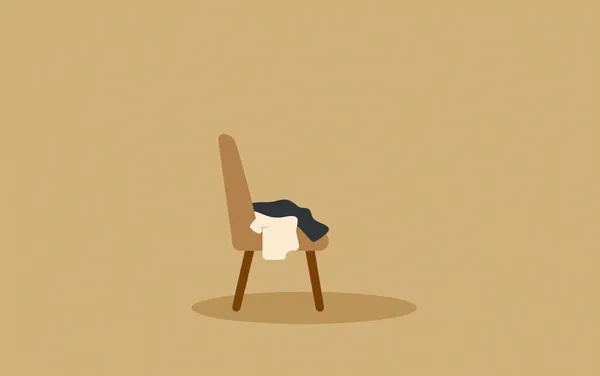 Flat illustration: you tame the chair that collects clothes