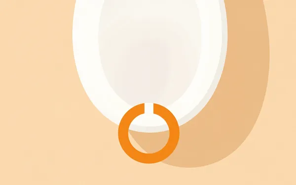 Flat illustration: with orange ring below toilet waterline