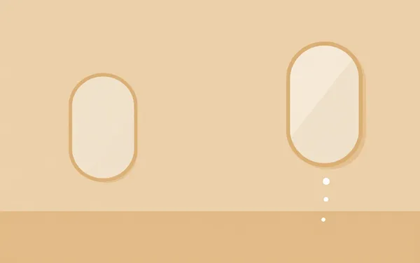 Flat illustration: with dried toothpaste splatter on mirrors
