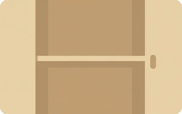 Flat illustration: reach a top shelf in a narrow wardrobe