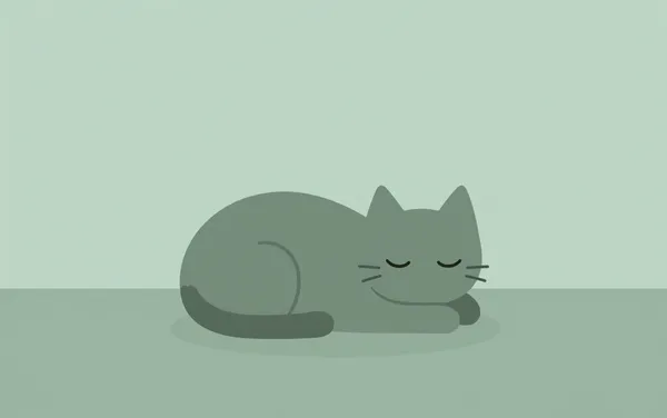 Flat illustration: a bored indoor cat