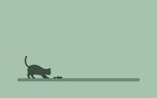 Flat illustration: a cat that knocks things off shelves