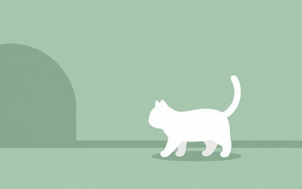 Flat illustration: a cat that marks or sprays indoors