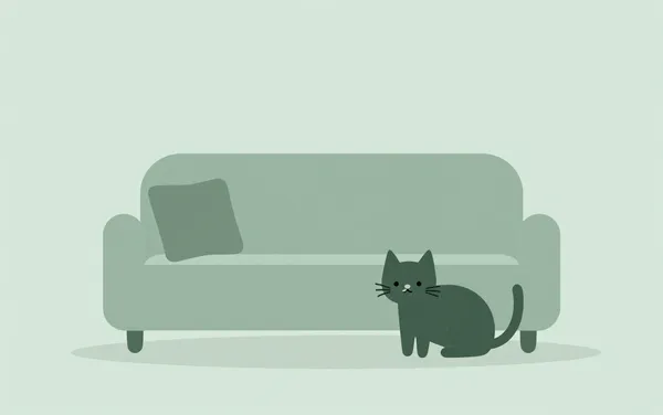 Flat illustration: a cat stressed by building work
