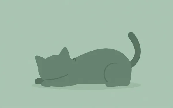 Flat illustration: a cat that bites when you stroke it