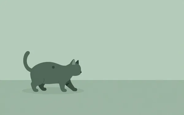 Flat illustration: a cat that hates the carrier