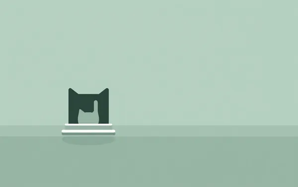 Flat illustration: a cat that won't use the cat flap