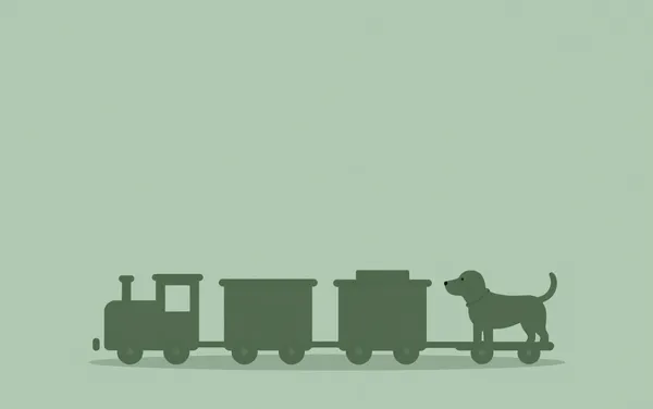 Flat illustration: you crate-train an adult rescue dog