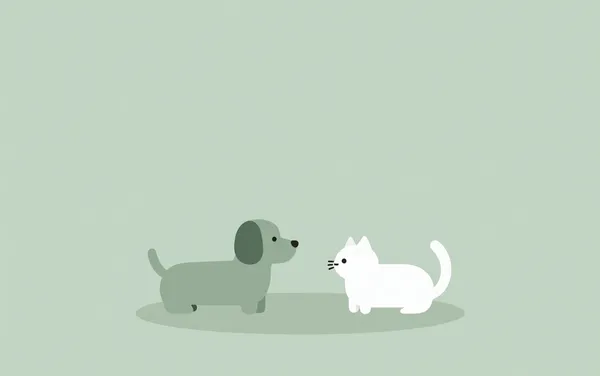 Flat illustration: a dog and cat that don't get along