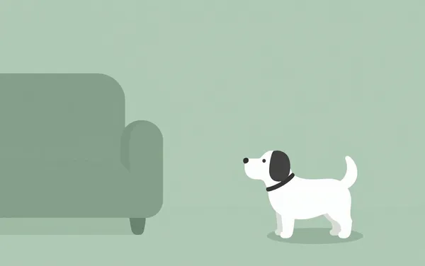 Flat illustration: a dog anxious about overnight guests