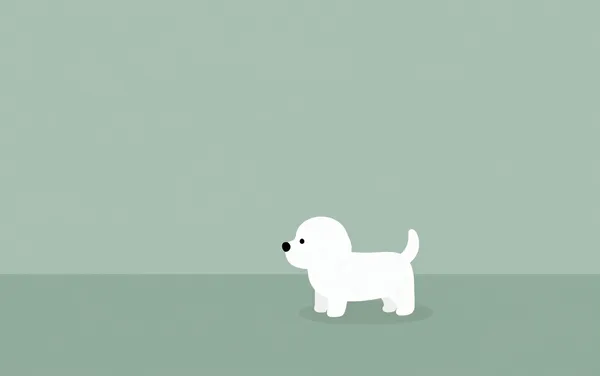 Flat illustration: a dog that's clingy after a house move