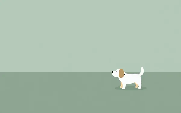 Flat illustration: a dog that's destructive when left alone