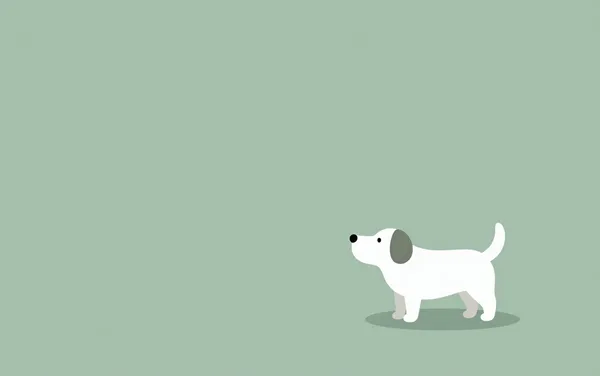 Flat illustration: a dog scared of thunderstorms in a flat