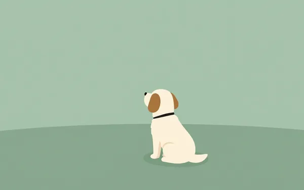 Flat illustration: a dog's back-to-office separation anxiety