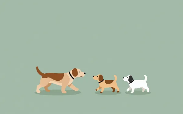 Flat illustration: a dog that lunges at other dogs on walks