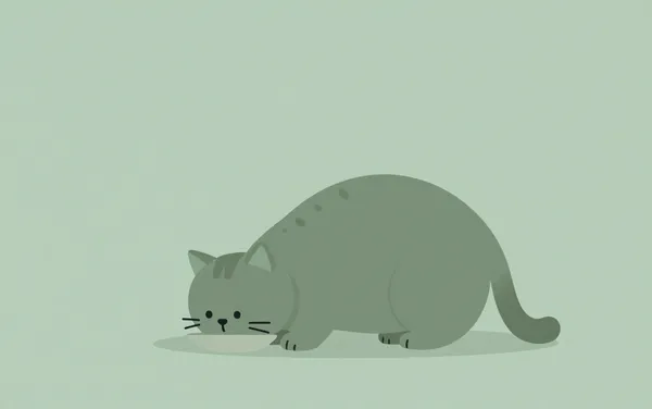 Flat illustration: a fussy cat that won't eat