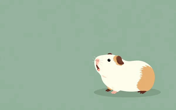 Flat illustration: a guinea pig that screams when picked up