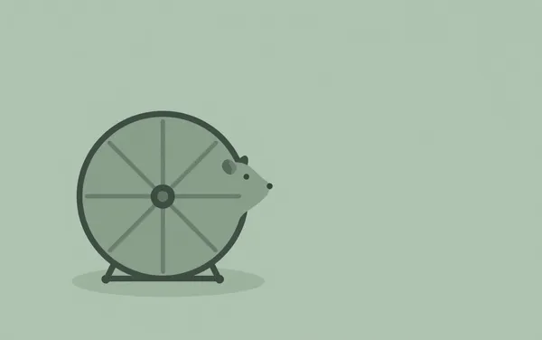 Flat illustration: hamster wheel noise at night
