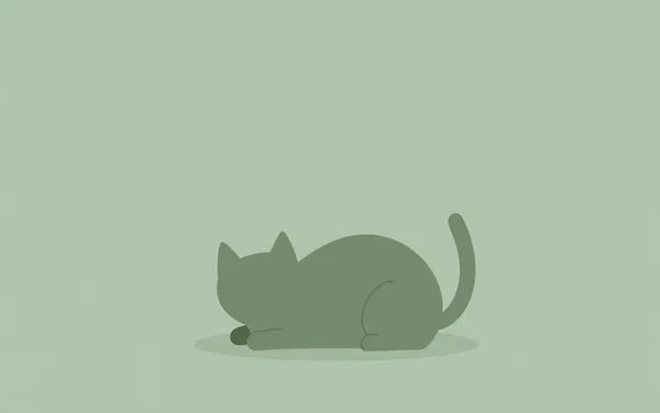 Flat illustration: a new cat settle into your home