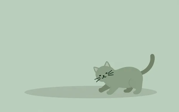 Flat illustration: a kitten that bites and scratches in play