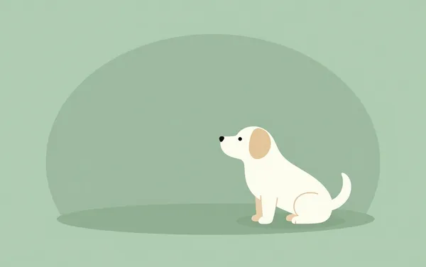 Flat illustration: a new rescue dog that avoids eye contact