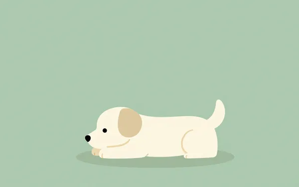 Flat illustration: a puppy that won't stop biting