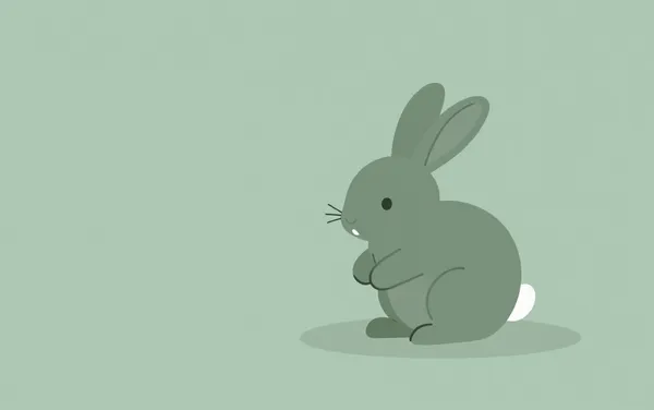 Flat illustration: a rabbit that thumps and seems on edge