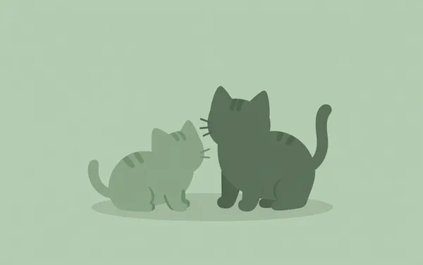 Flat illustration: when one kitten bullies the other