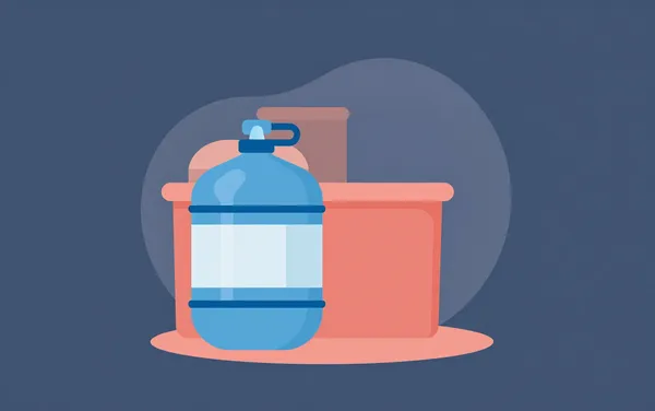 Flat illustration: store emergency water in a small space